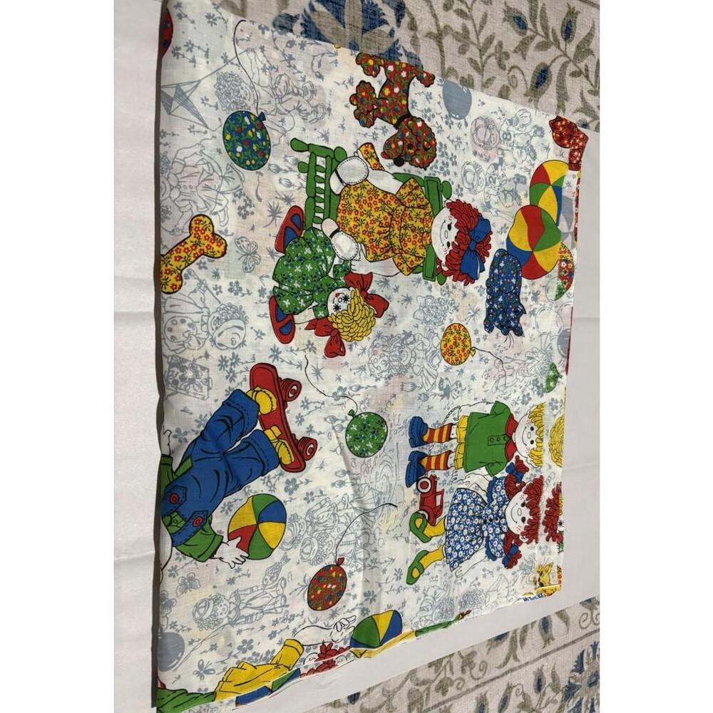 Vintage Raggedy Ann & Andy Fabric – 2 Yards Cotton‎ Blend